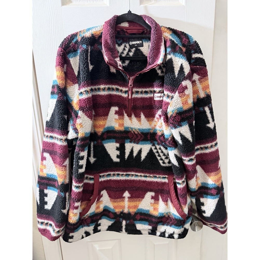 Women's Hooey Pullover Fleece Size XXL 1/4 Zip Aztec Southwestern Western
